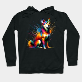 Taiwan Dog in Vivid Abstract Splash Art Style Hoodie